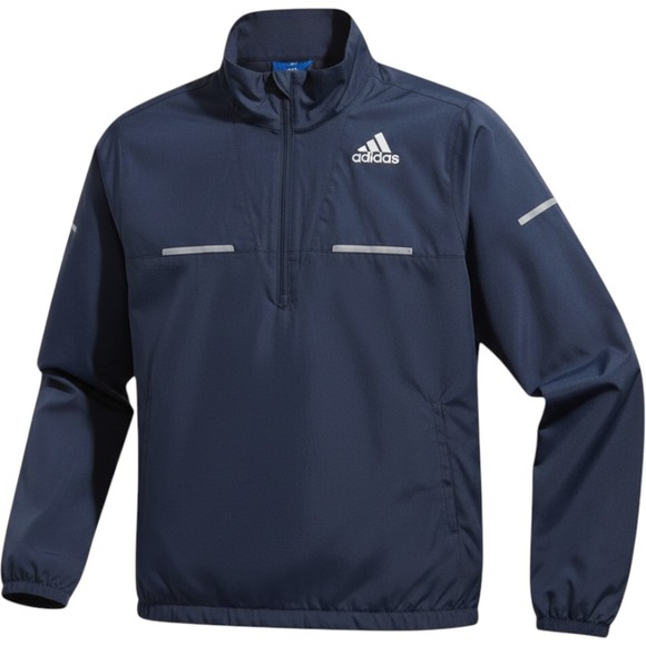 adidas Other - Adidas Running Climaproof Quarter Zip Windbreaker Jacket Mens Medium Navy S13637